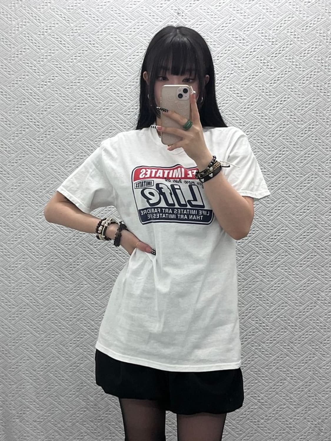 빈티지 스트릿 펑크 힙합 빅 레터링 반팔티 M C10544 상품이미지2