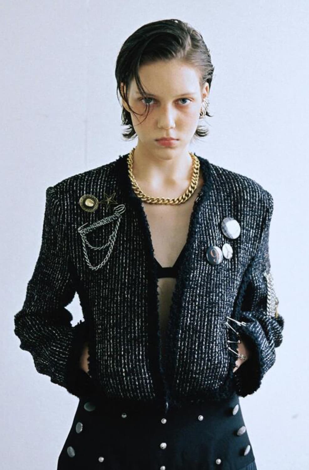 Dared 트위드 자켓 블랙 상품이미지2