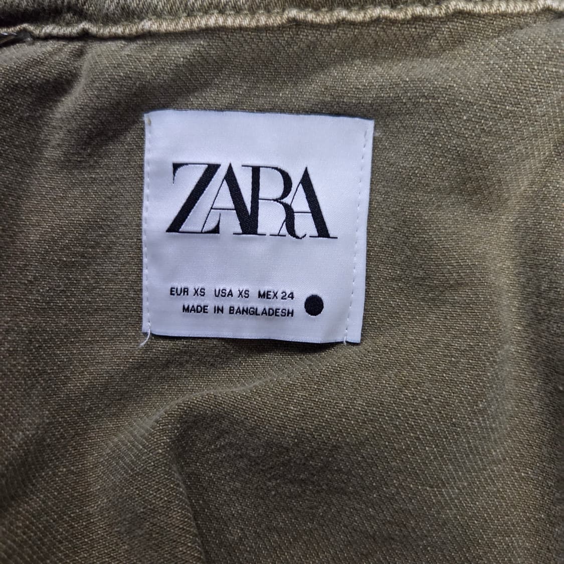 ZARA 카키 크롭 데님 자켓 상품이미지5