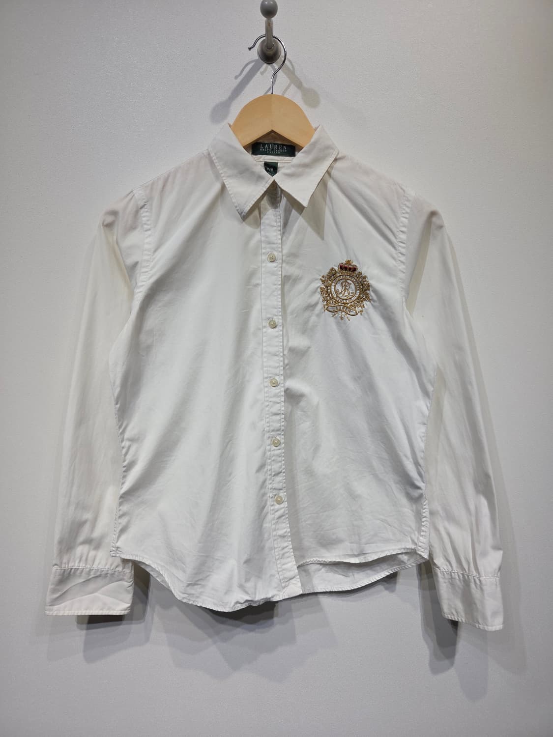 로렌 랄프로렌 골드 크레스트 자수 화이트 셔츠 상품이미지2