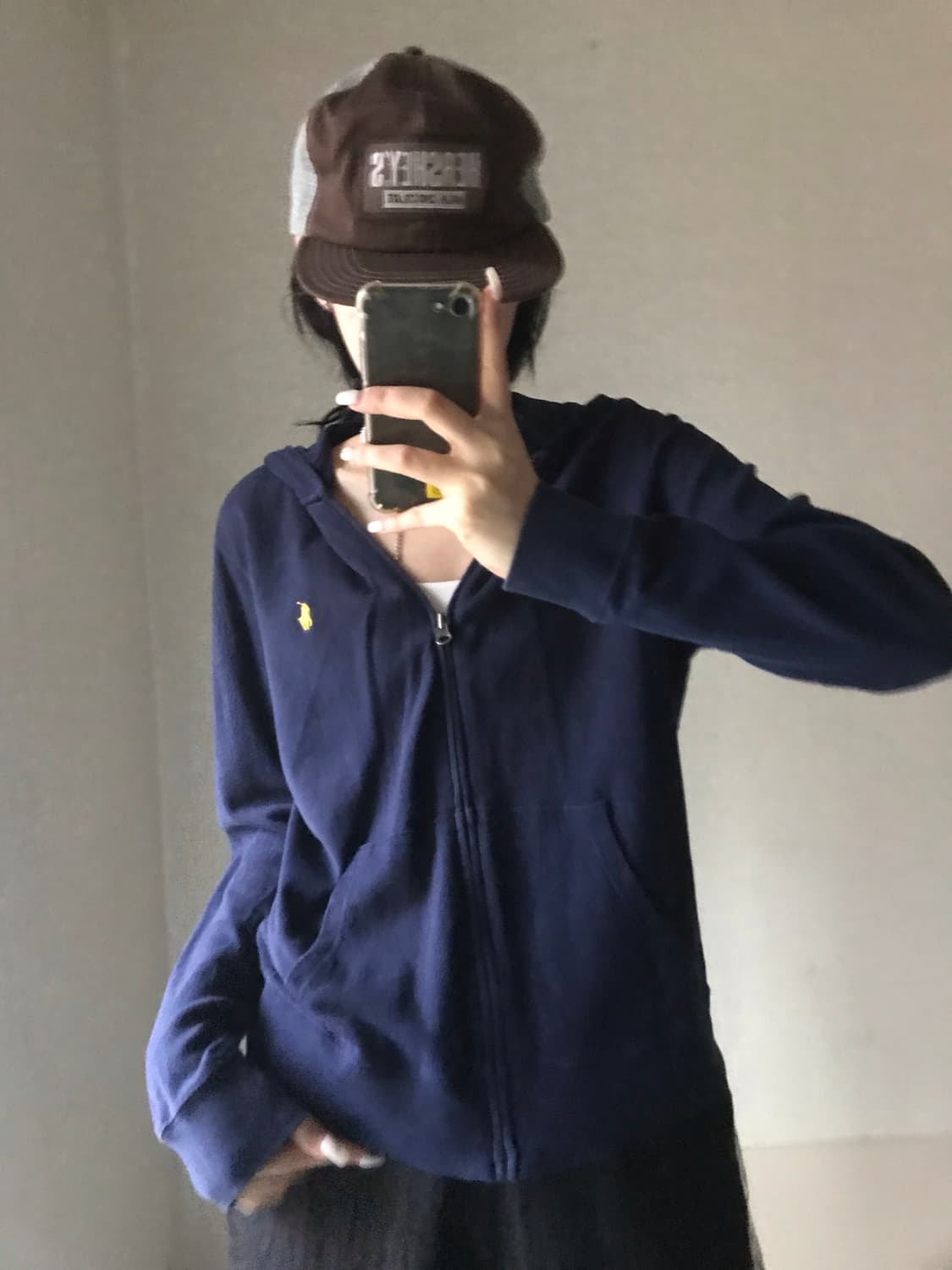 폴로 네이비 빅로고 후드집업 상품이미지1