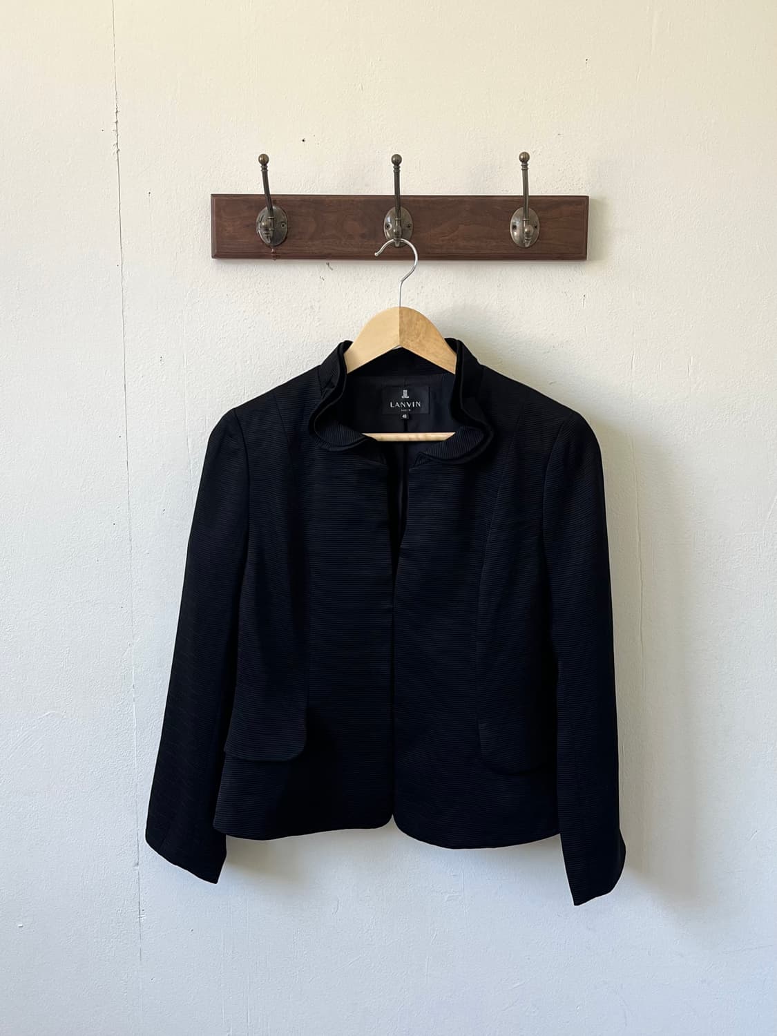 LANVIN 넥 블랙 셔링 트위드 자켓 상품이미지1