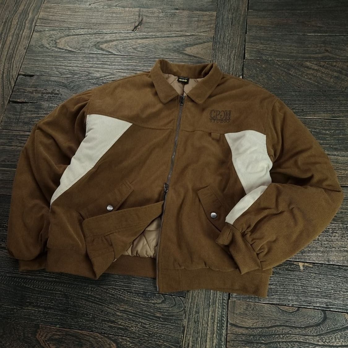 [꼼파뇨] 오버핏 코듀로이 골덴 집업 블루종 자켓 M18832 상품이미지1