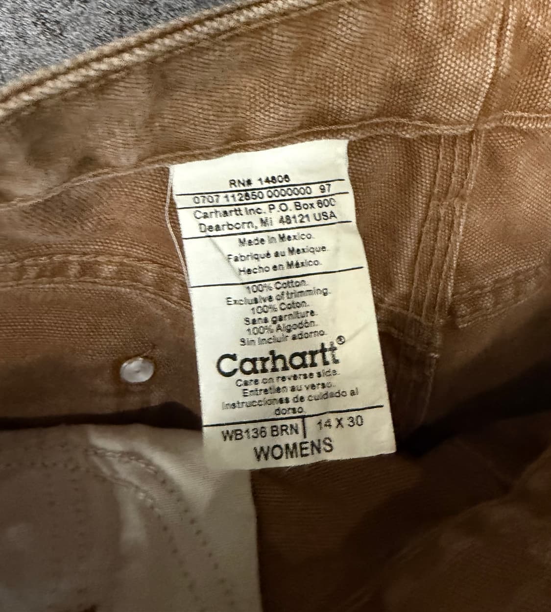 00s 칼하트 Brn 브라운 더블니 워크 팬츠 상품이미지7
