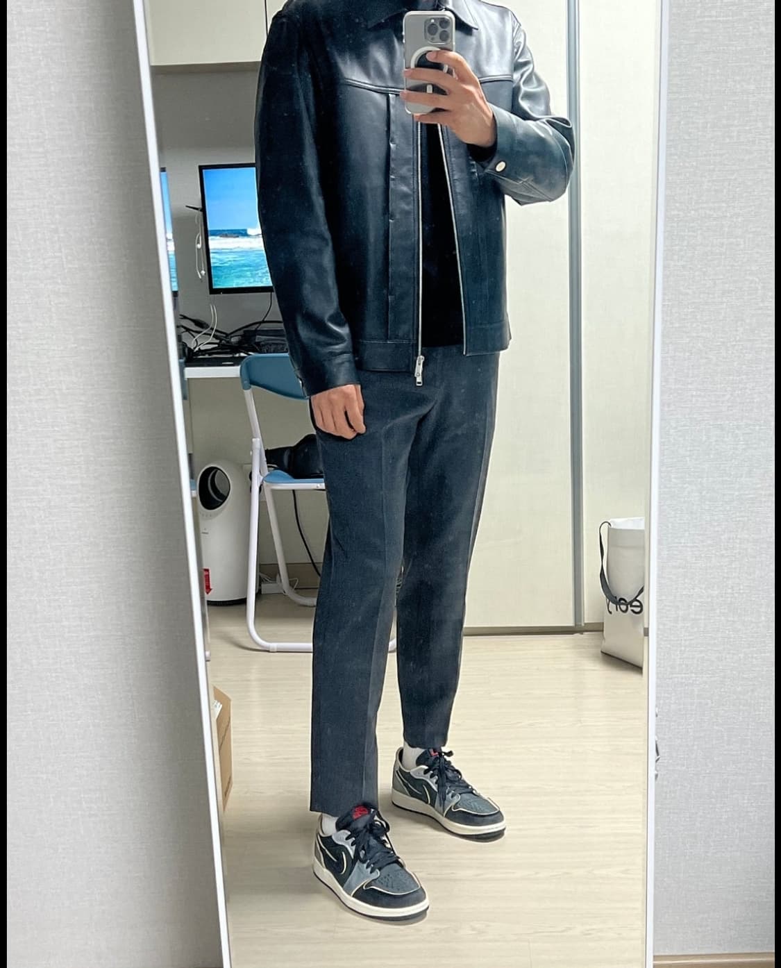 Theory 띠어리 Rhett 램스킨 레더 가죽자켓 M사이즈 상품이미지10