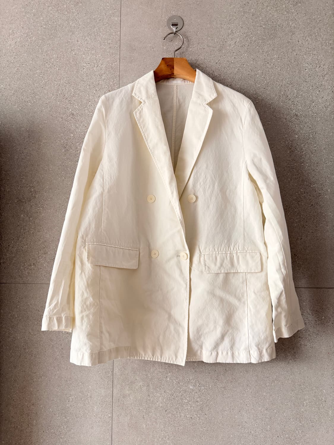유니클로 여성 아이보리색 린넨 여름 자켓 L 상품이미지1
