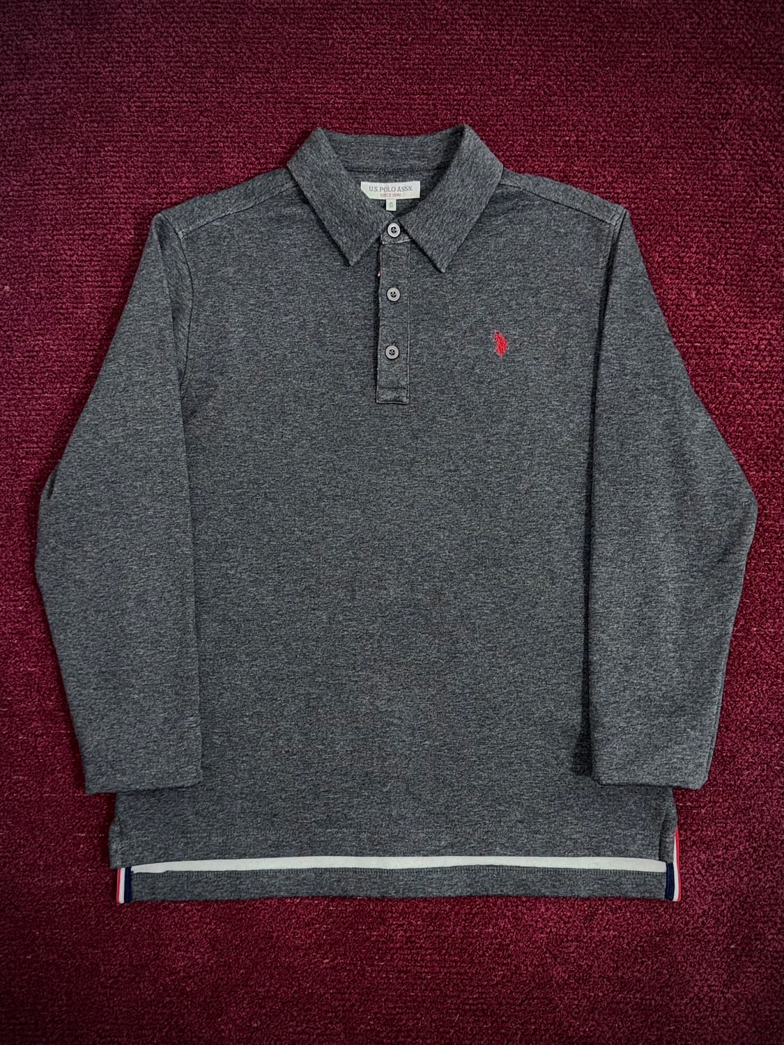 POLO 폴로 카라 긴팔티 다크그레이 95 M 상품이미지1