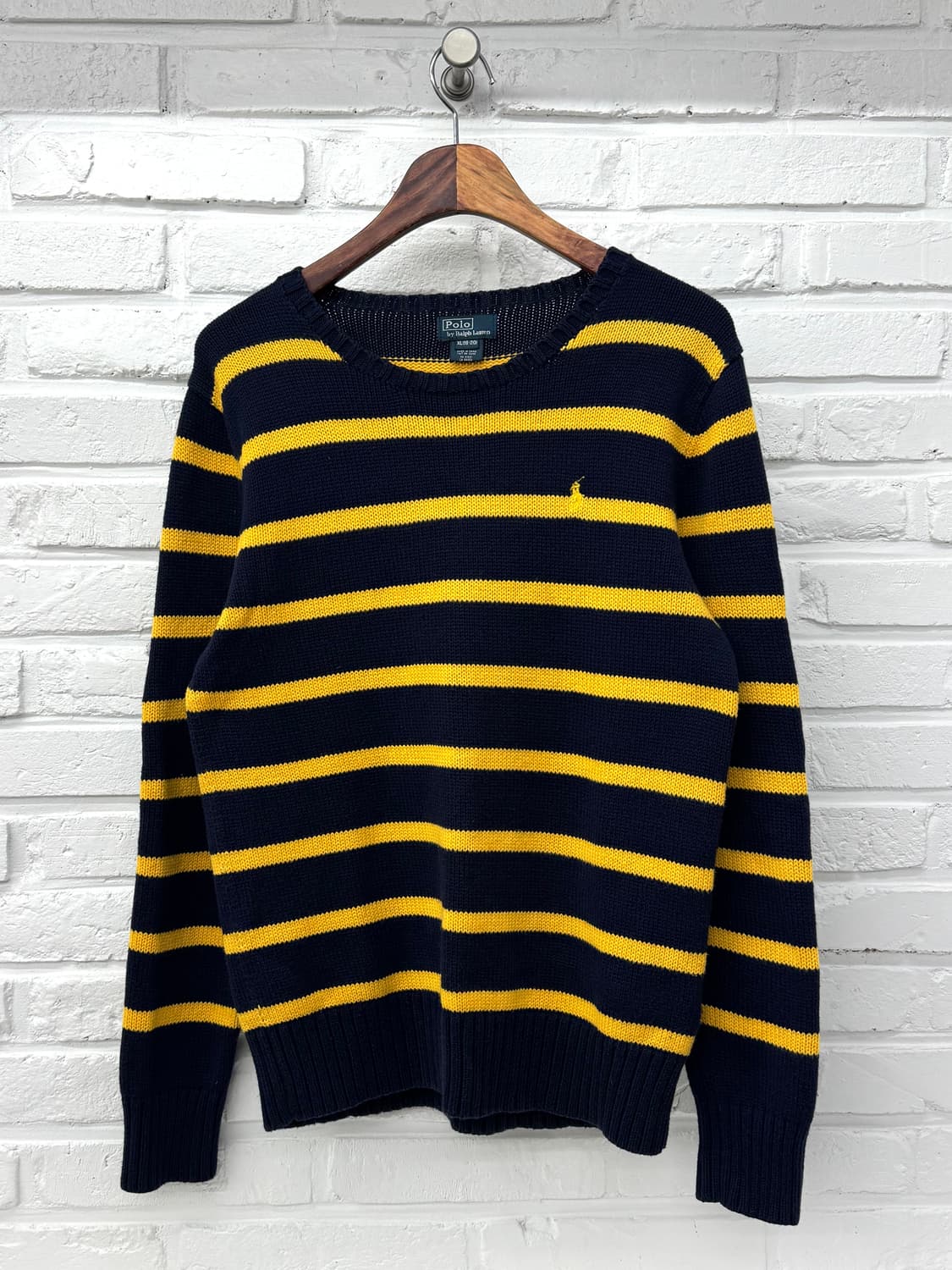 폴로 옐로우 네이비 스트라이프 니트 상품이미지3