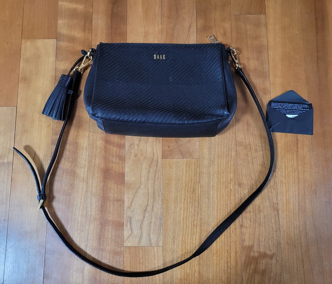 닥스 블랙 하우스체크 가죽 숄더백 보증서포함 상품이미지1