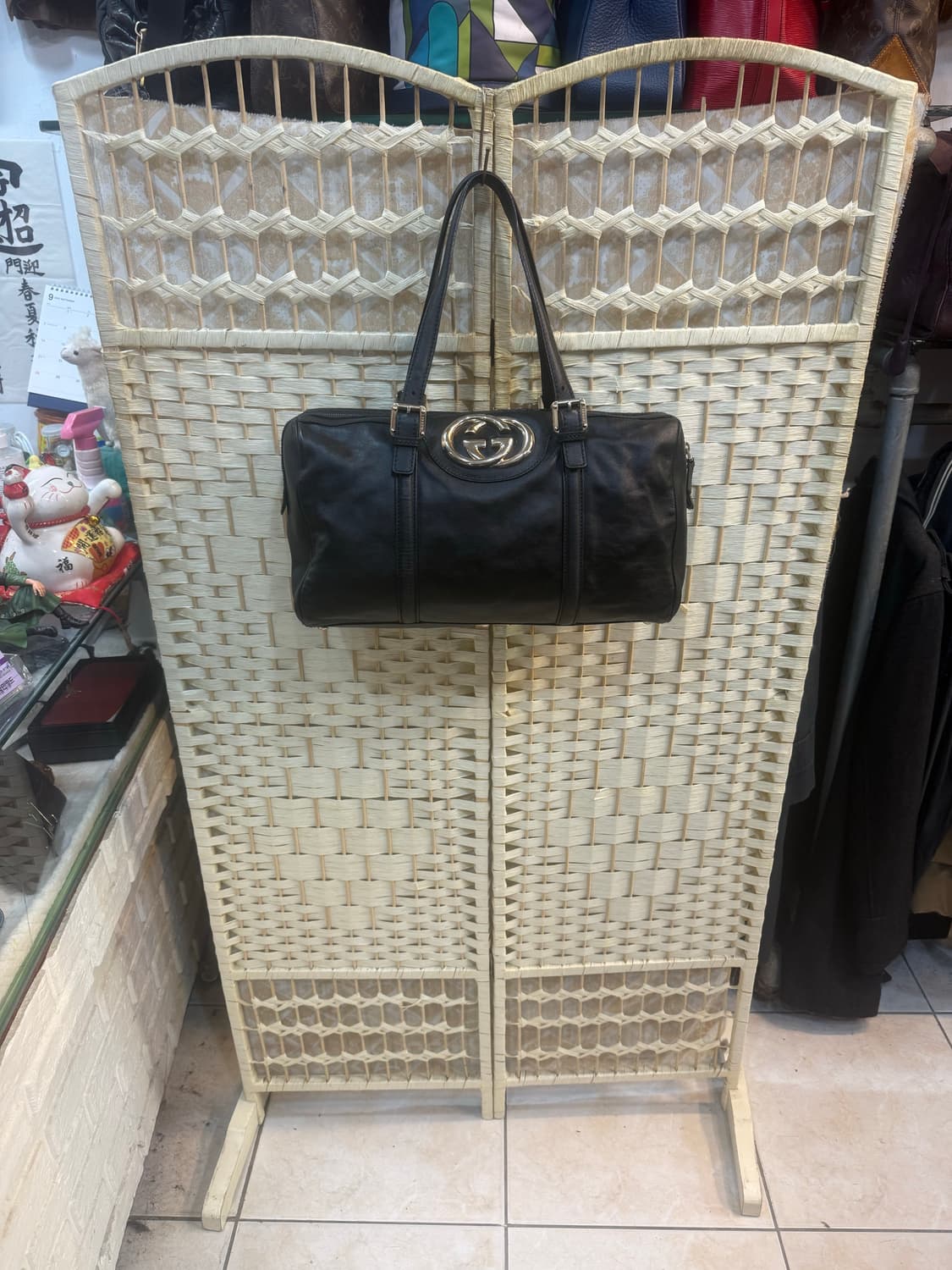 정품 구찌 브릿 블랙레더 토트백 팝니다 상품이미지1