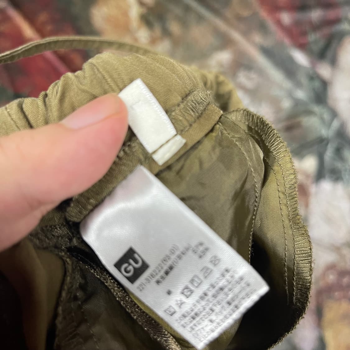 일본 빈티지 지유 밴딩 카키포켓팬츠 L 상품이미지3