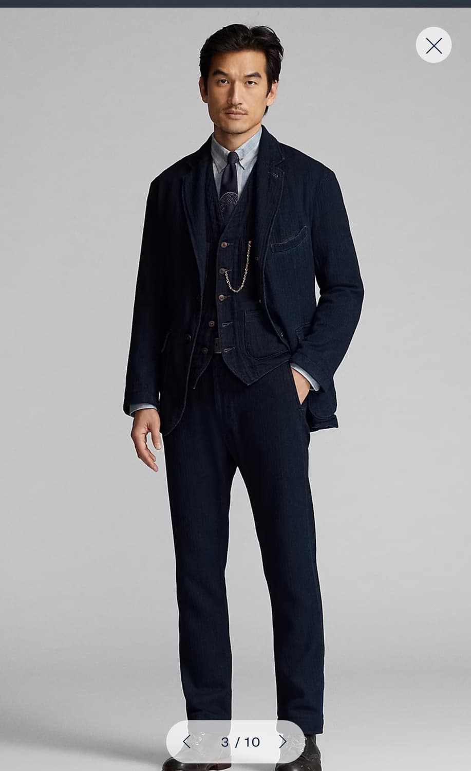 Rrl 더블알엘 인디고 헤링본 수트 3피스 상품이미지1