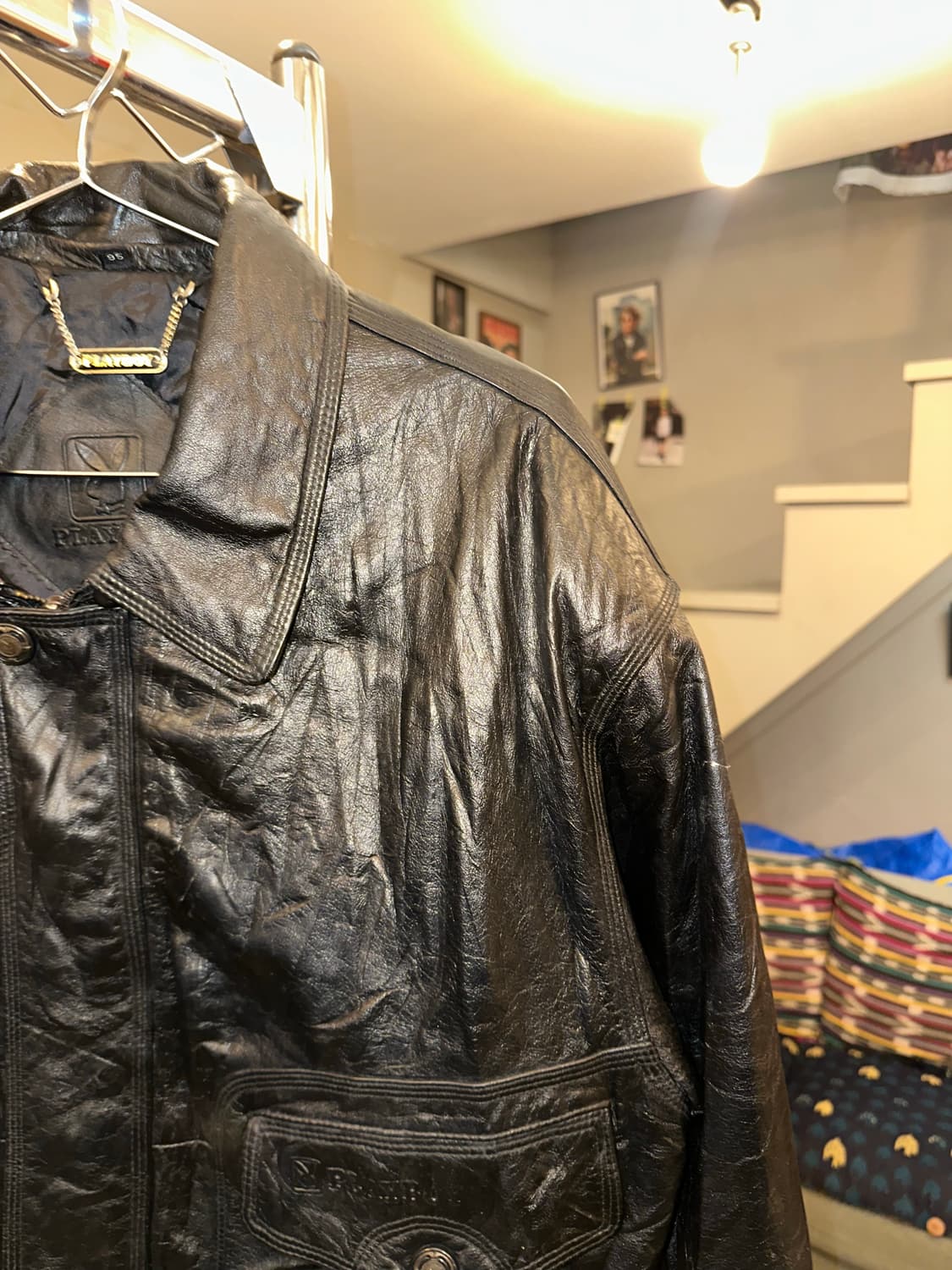 90’s Play Boy genuine leather bomber JK 상품이미지6