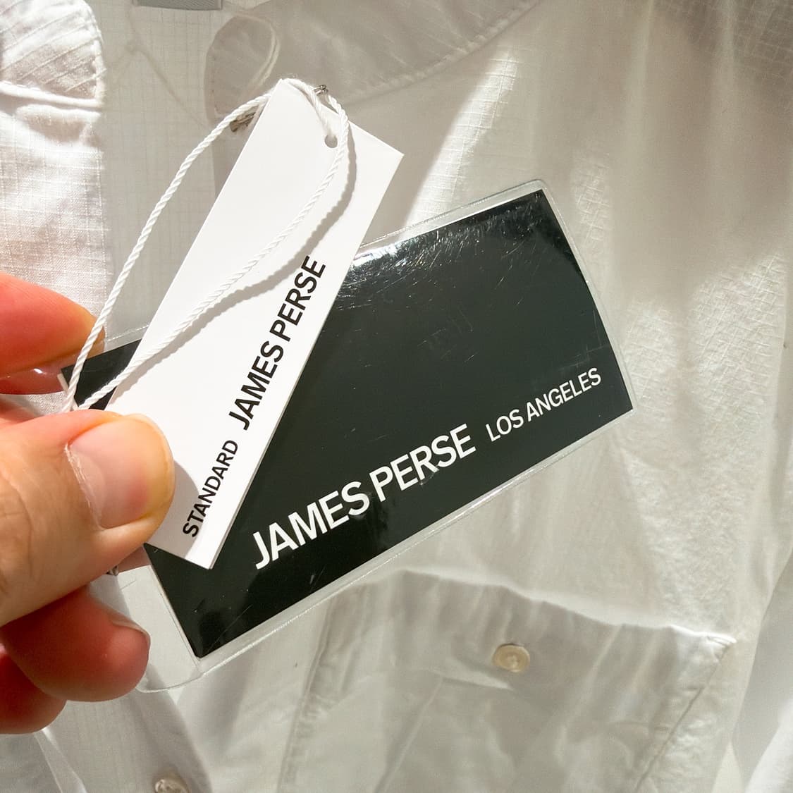 (정품/새상품) 제임스펄스 여성 화이트 코튼 립스탑 포켓 셔츠 상품이미지4