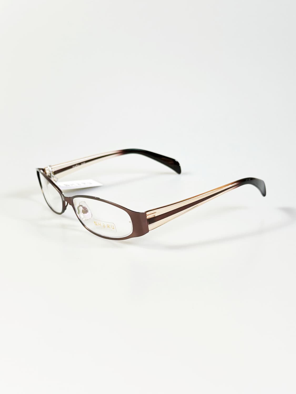 HARU 슬림 오벌 브라운 메탈 프레임 빈티지 안경 상품이미지3