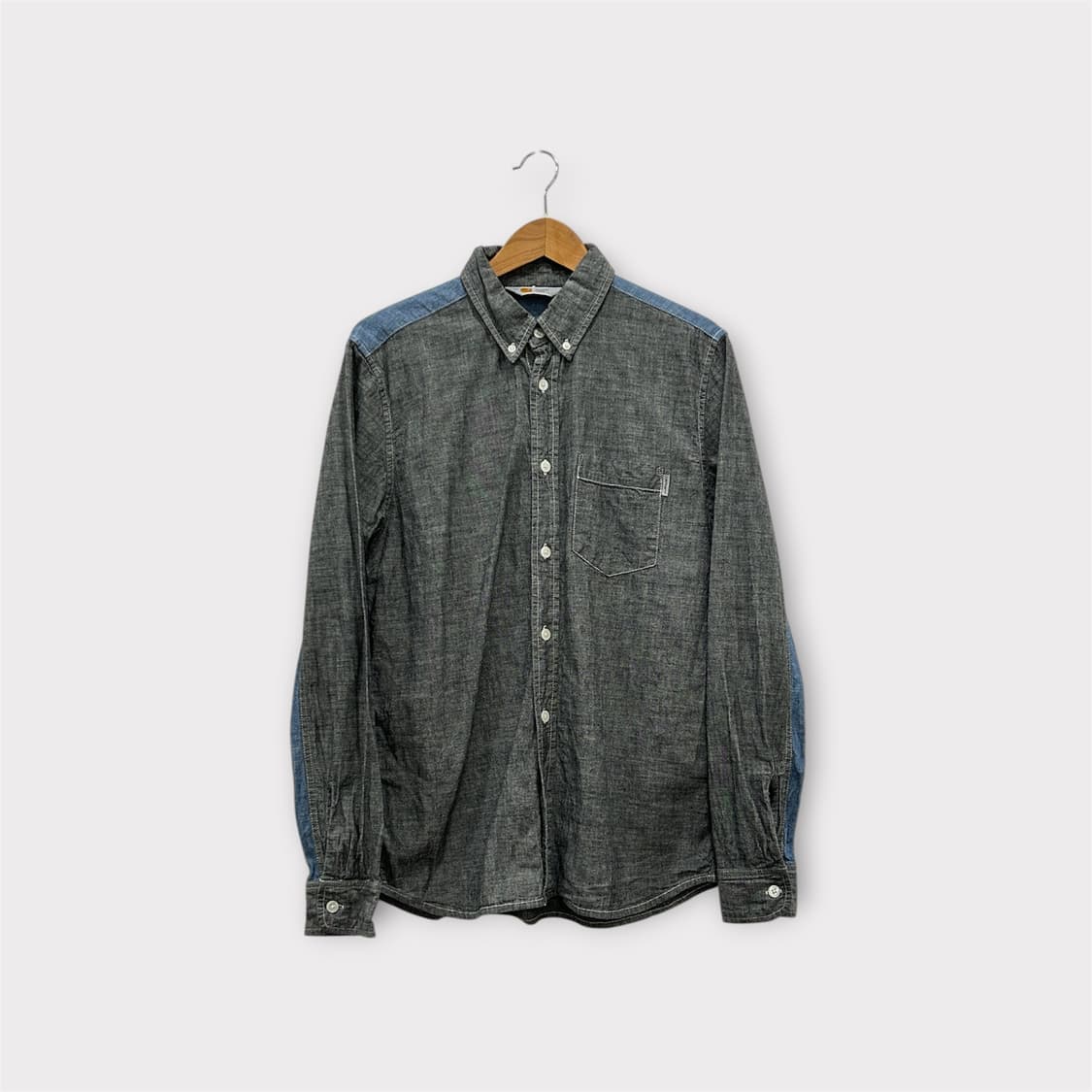 칼하트 블랙 데님 배색 셔츠 남성 M 상품이미지1