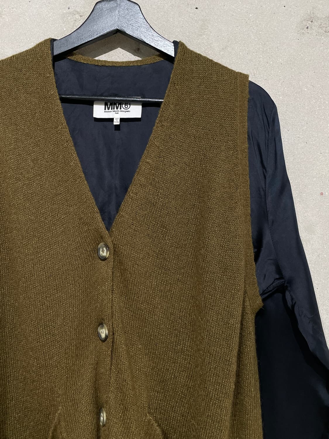 mm6 메종 마르지엘라 카키 도킹 베스트 아크릴 코트 상품이미지3