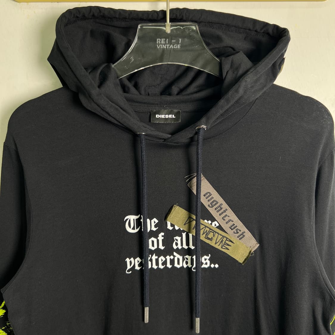 Diesel 디젤 나이트 크러쉬 블랙 후드티 S 상품이미지4