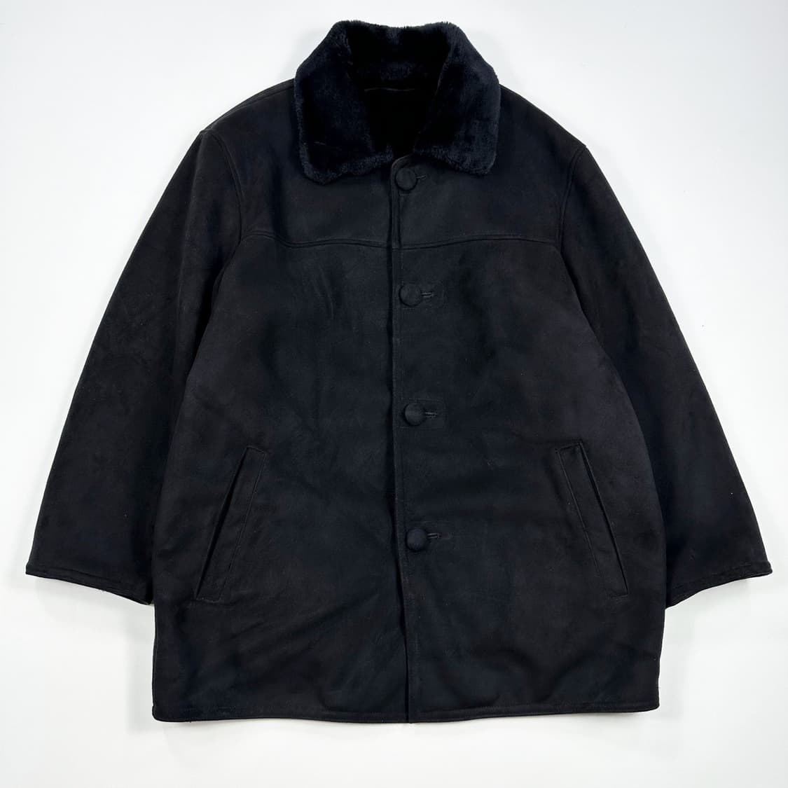 VTG 빈티지 스웨이드 블랙 하프 코트 자켓 (L 여성추천) 상품이미지2