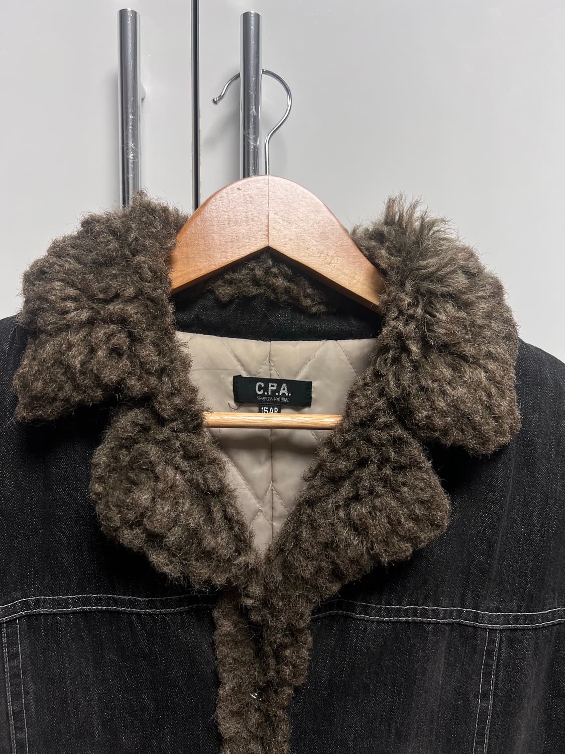 jpn vtg 일본 빈티지 흑청 데님 퍼 트리밍 자켓 상품이미지3