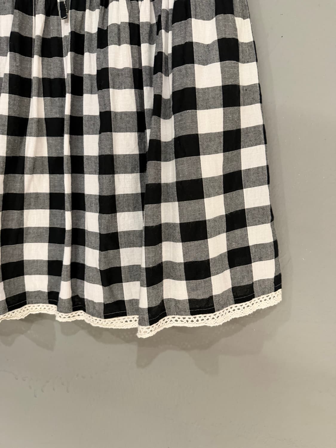 lace trim detail gingham skirt 상품이미지7