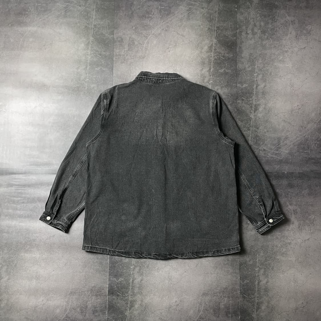 LUVAMIA 빈티지 블랙차콜 스냅버튼 코튼 셔츠 A00516 상품이미지6