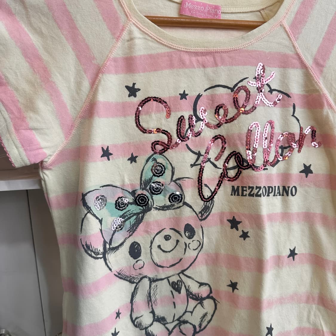 곰돌이 스트라이프 반팔 티셔츠 상품이미지3