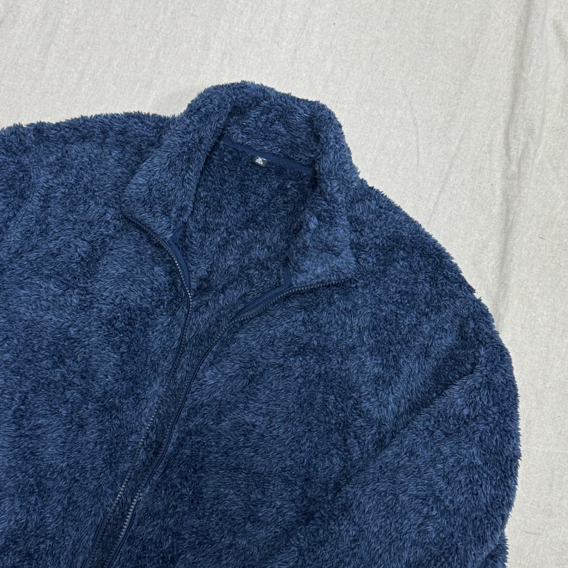 유니클로 배색 블루 보아털 후리스 3XL 상품이미지3