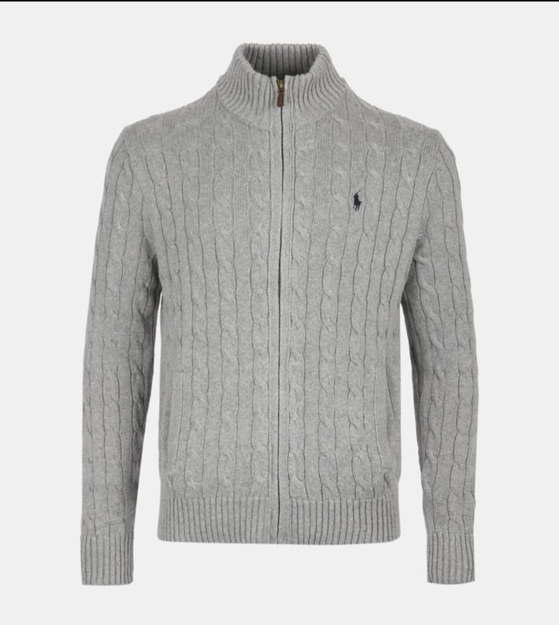 폴로 꽈배기 니트 집업 그레이 M 상품이미지1