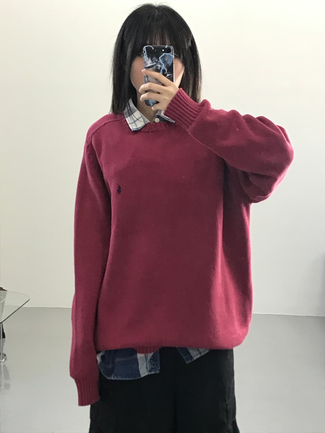 90's 폴로랄프로렌 버건디 니트 상품이미지3