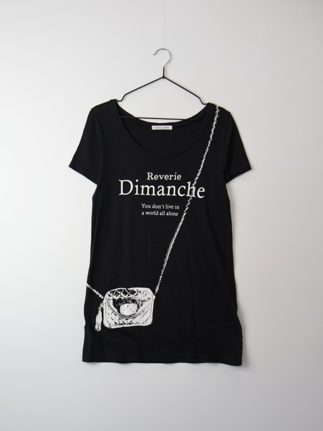Jpn Y2k Chain Bag Print Black T-shirt 상품이미지4