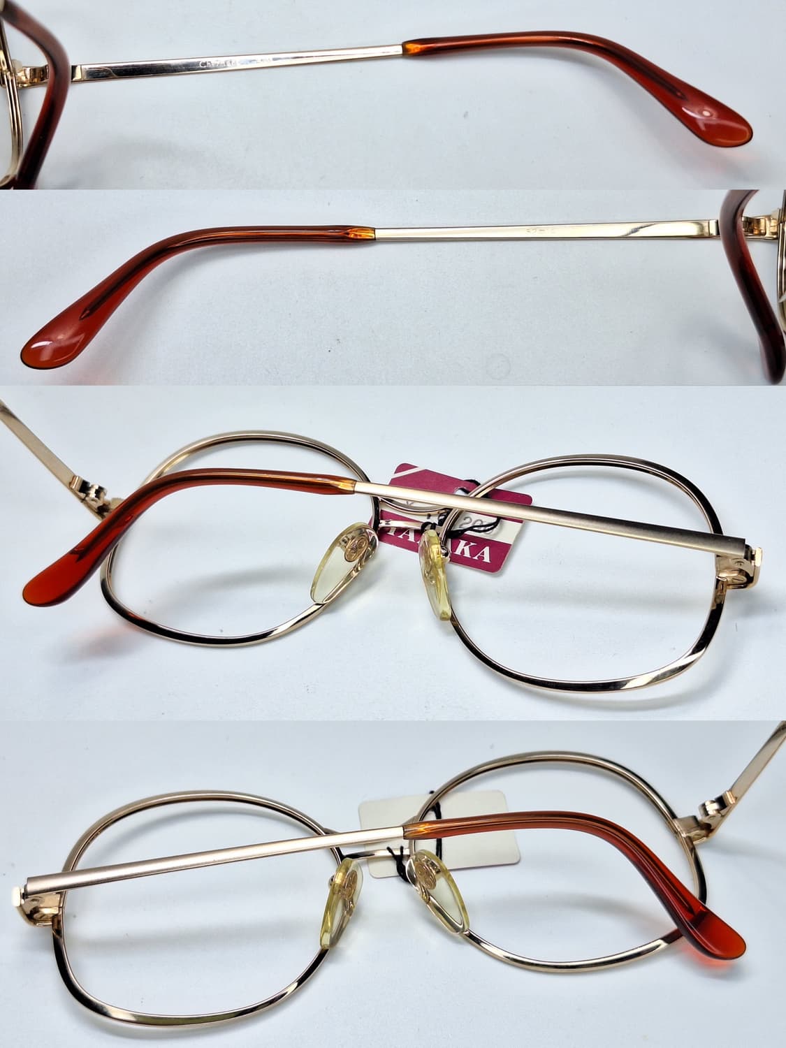 80s 일본제 빈티지 데드스톡/샤르망 210 안경테 52mm 보스턴 골드 상품이미지7