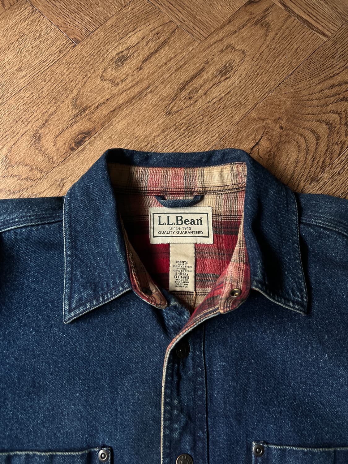 [L]엘엘빈 USA 아웃도어 체크 라이닝 데님 셔츠 상품이미지2