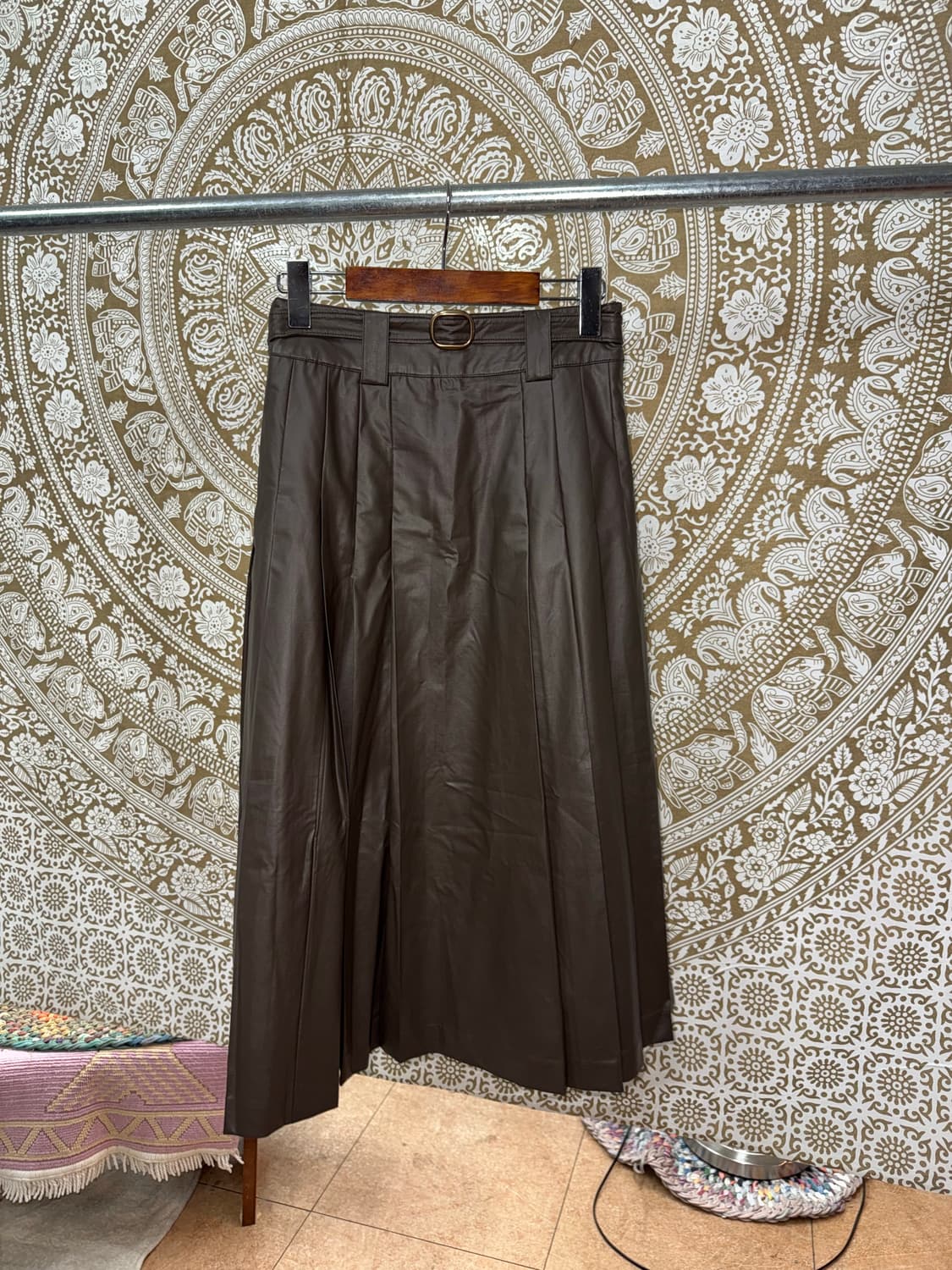 빈티지 여성 인조가죽 벨티드 스커트  상품이미지3