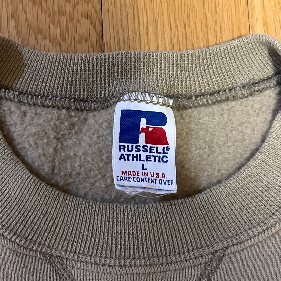 [L] 90s USA 빈티지 러셀 스웻셔츠 베이지 상품이미지2