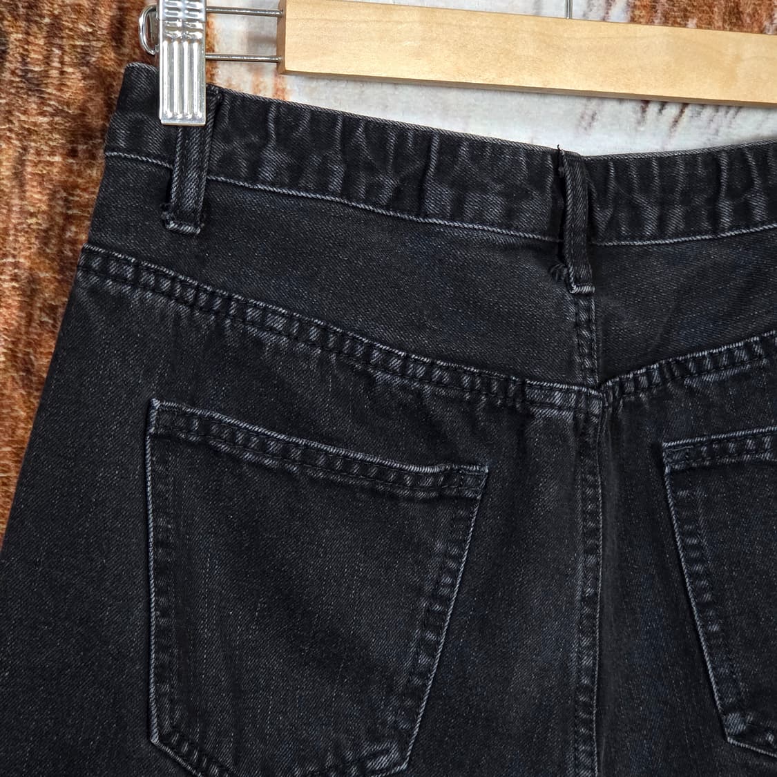 빈티지 흑청 와이드 데님팬츠 상품이미지5