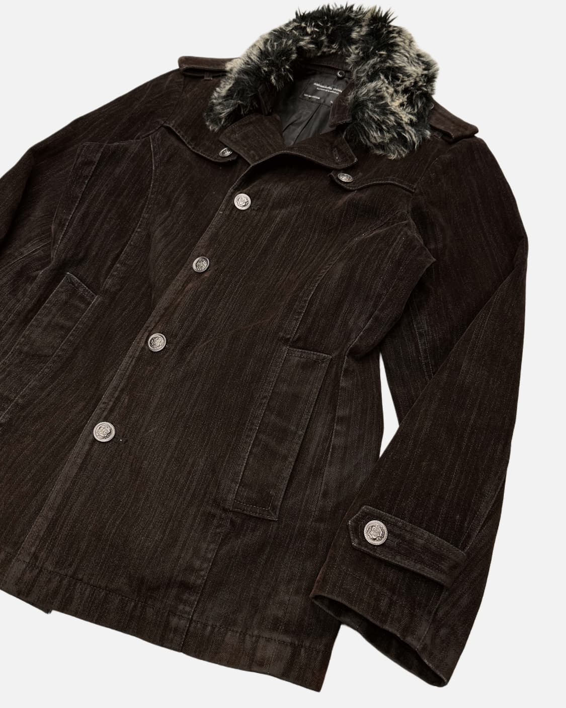 ROUSHATTE veluor tweel fur collar jacket 상품이미지3