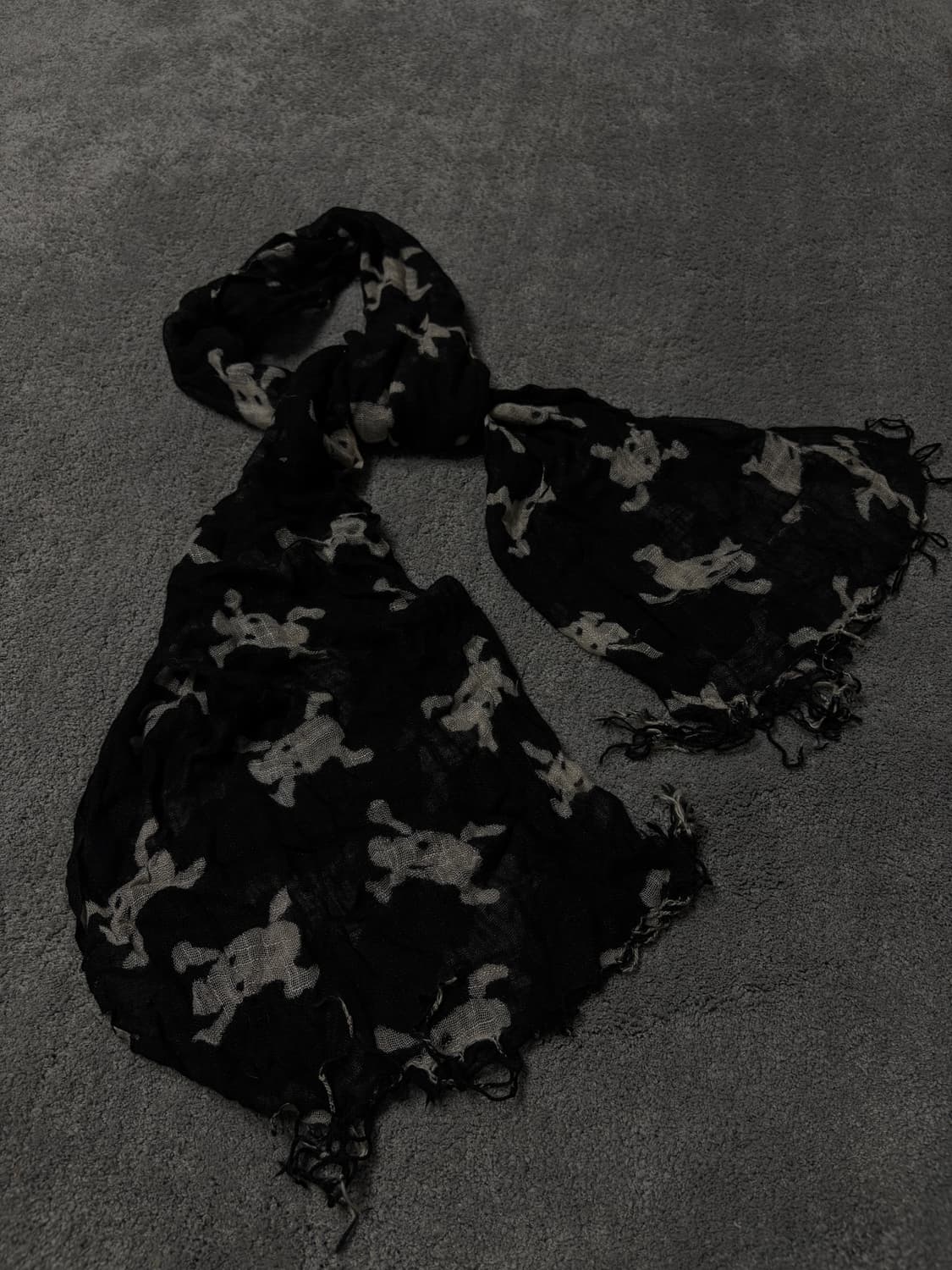 Vintage vkei punk mood skull scarf 상품이미지1