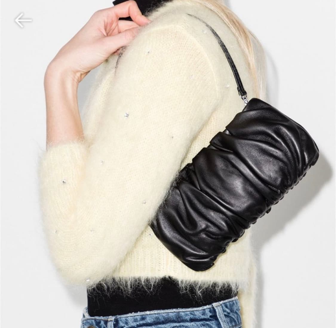 스타우드 빈백 블랙 레더 컨버터블 숄더백 상품이미지1