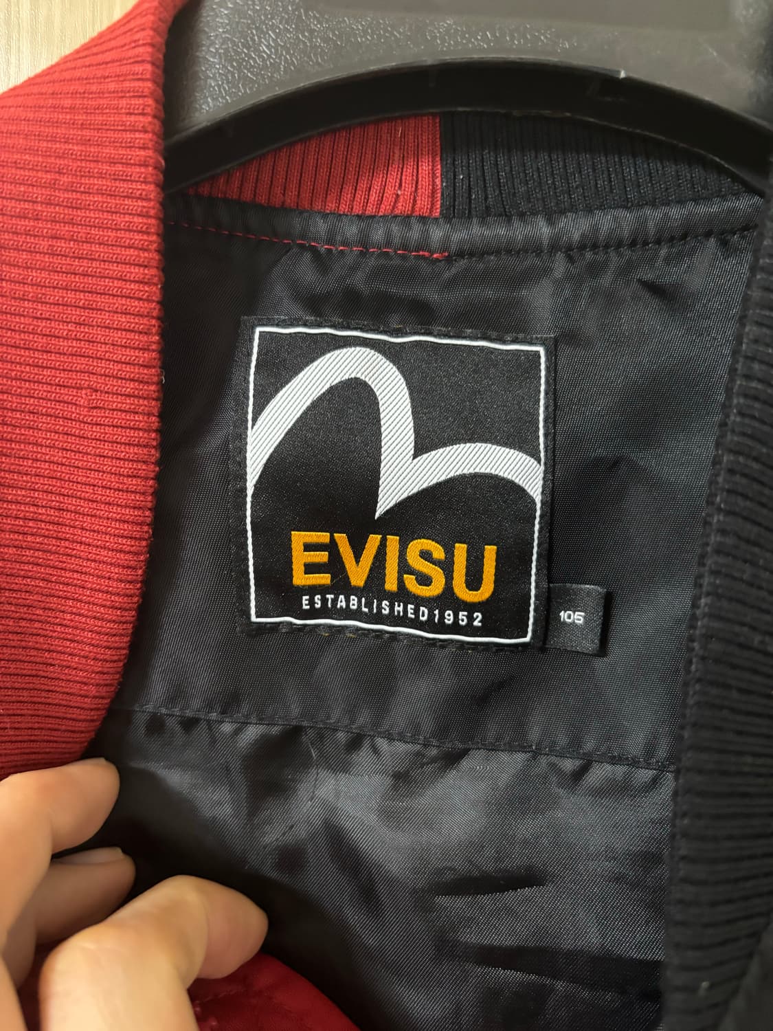 에비수 레드/블랙 봄버 자켓 상품이미지5