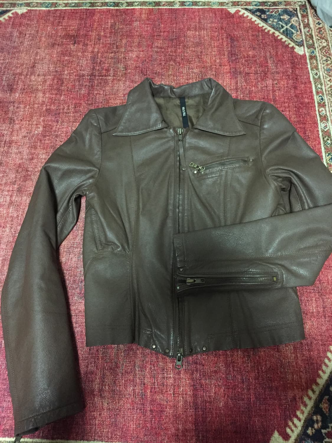 소가죽 빈티지 브라운가죽자켓 상품이미지1