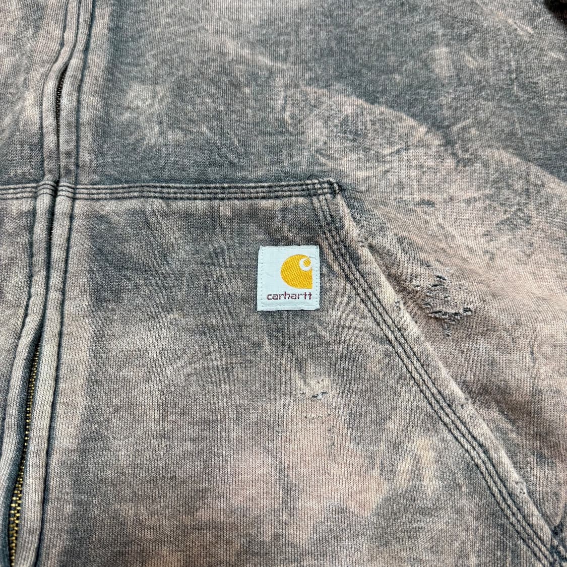 ⭐️희귀⭐️ 칼하트 빈티지 더티워싱 데미지 오버사이즈 후드집업 상품이미지6