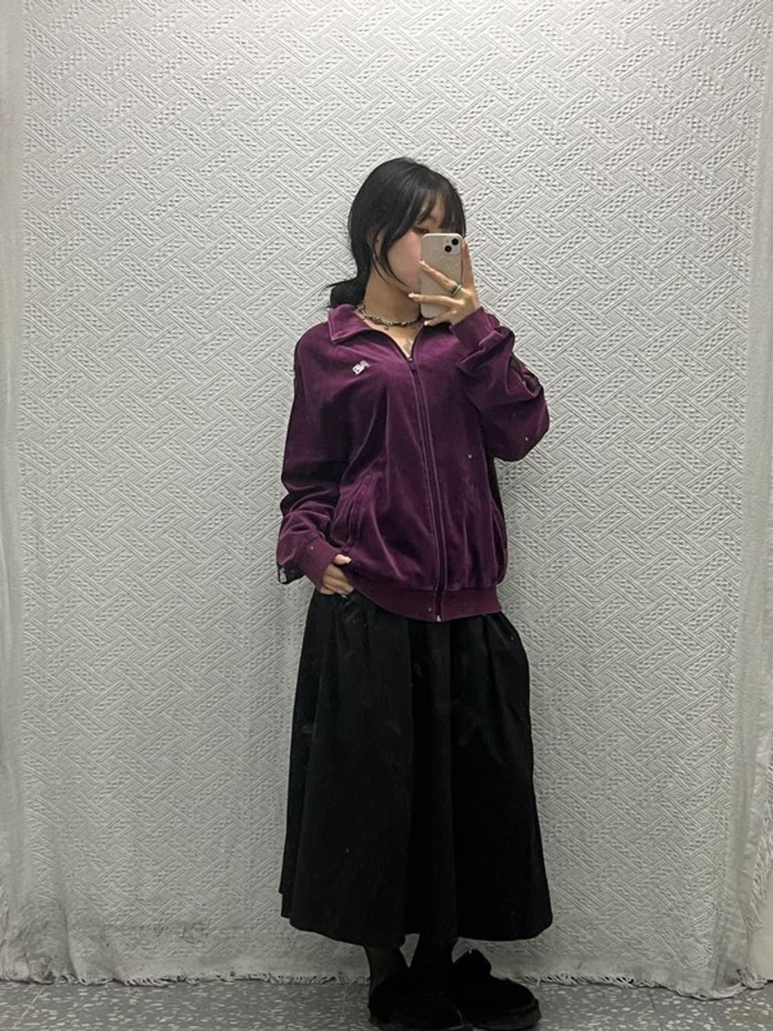 뉴발란스 오버핏 벨벳 벨루아 트랙탑 져지 집업 105 C06389 상품이미지1