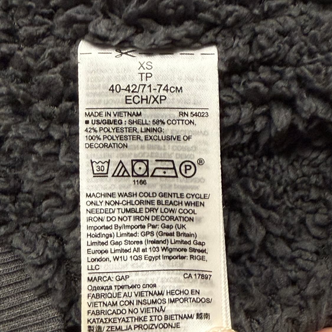 GAP 그레이 양털 후드집업 상품이미지7