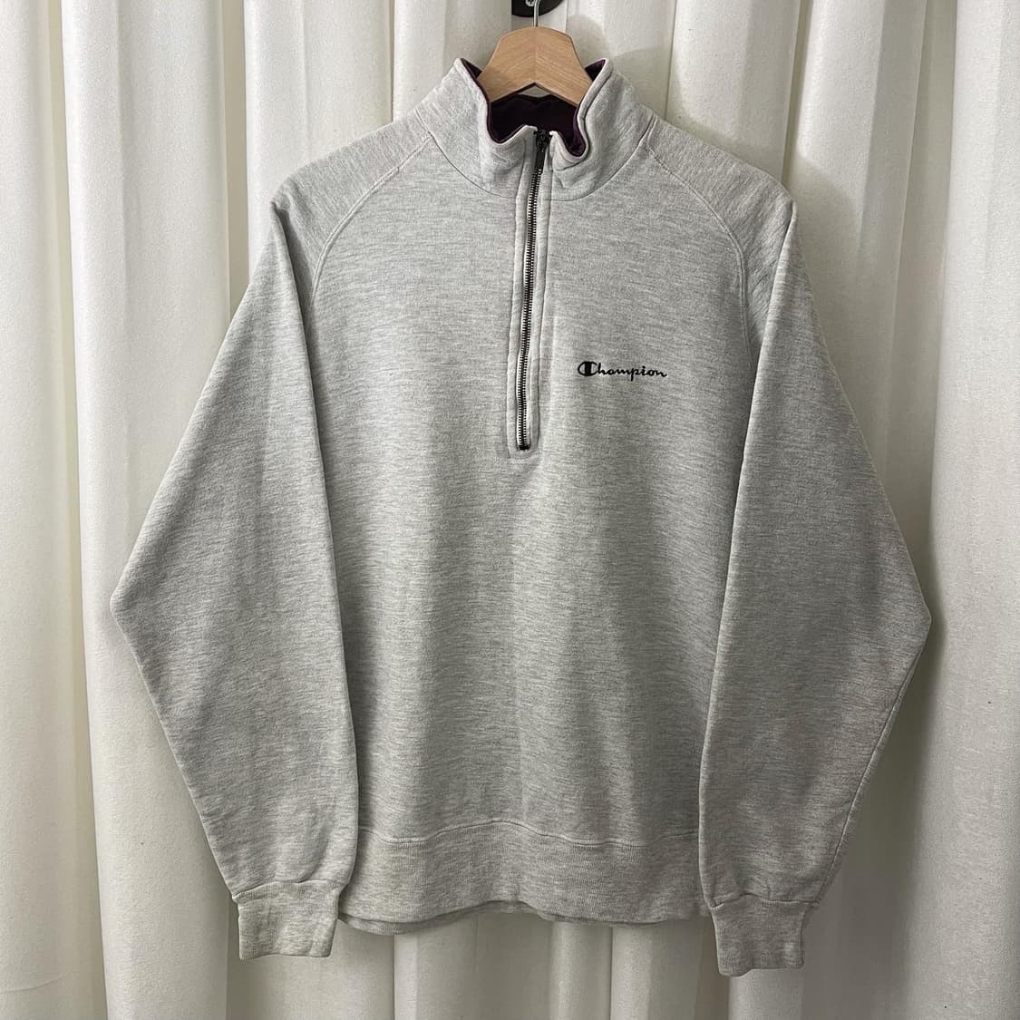 챔피온 그레이 반집업 맨투맨 상품이미지1