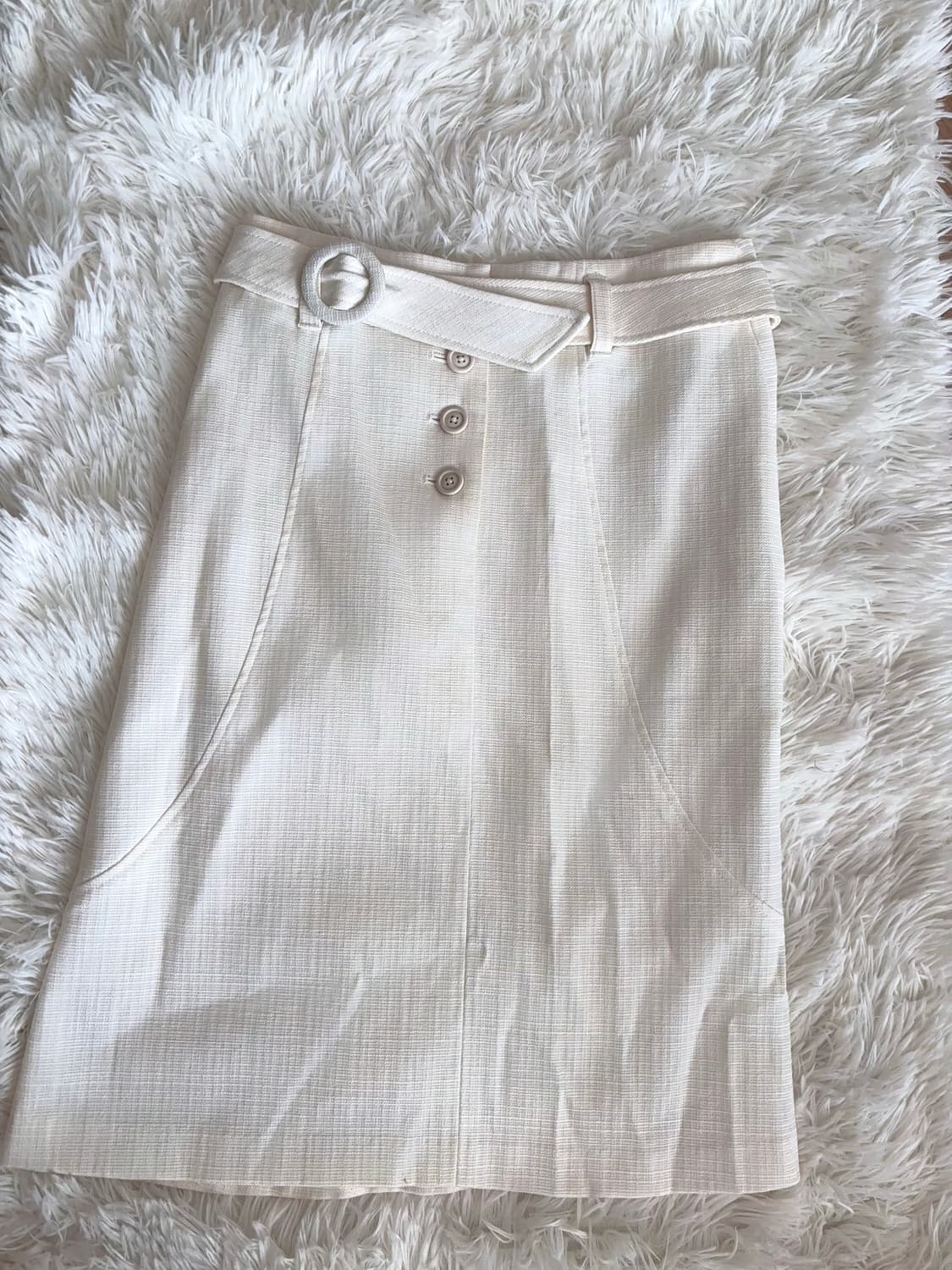 아메카지 히메카지 A라인 벨트 미디 스커트 (착샷o) 상품이미지1