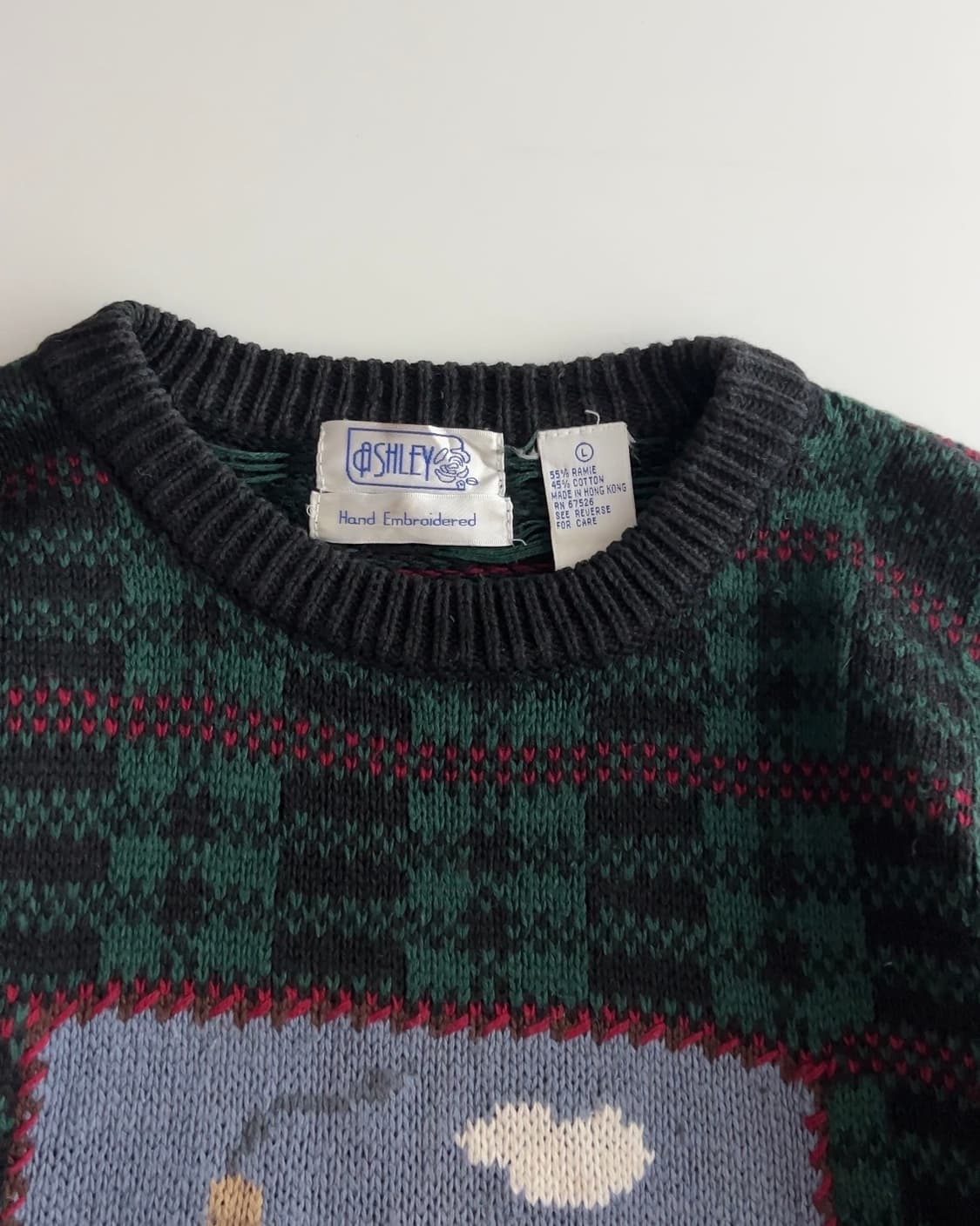 애슐리 린넨 혼방 핸드 자수 니트 스웨터 L 상품이미지4