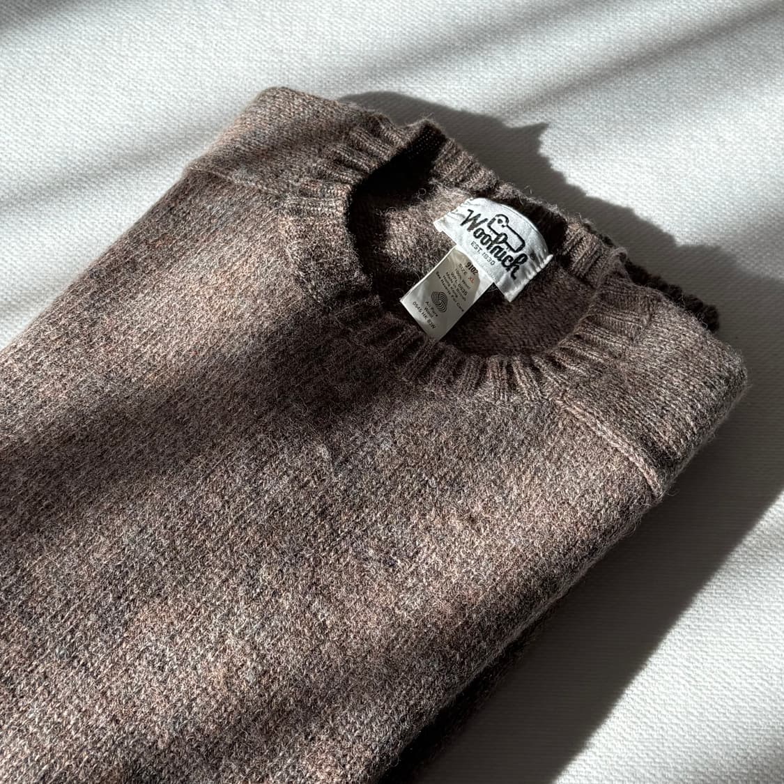 [XL]70s 울리치 퓨어울 멜란지 니트 브라운 상품이미지6