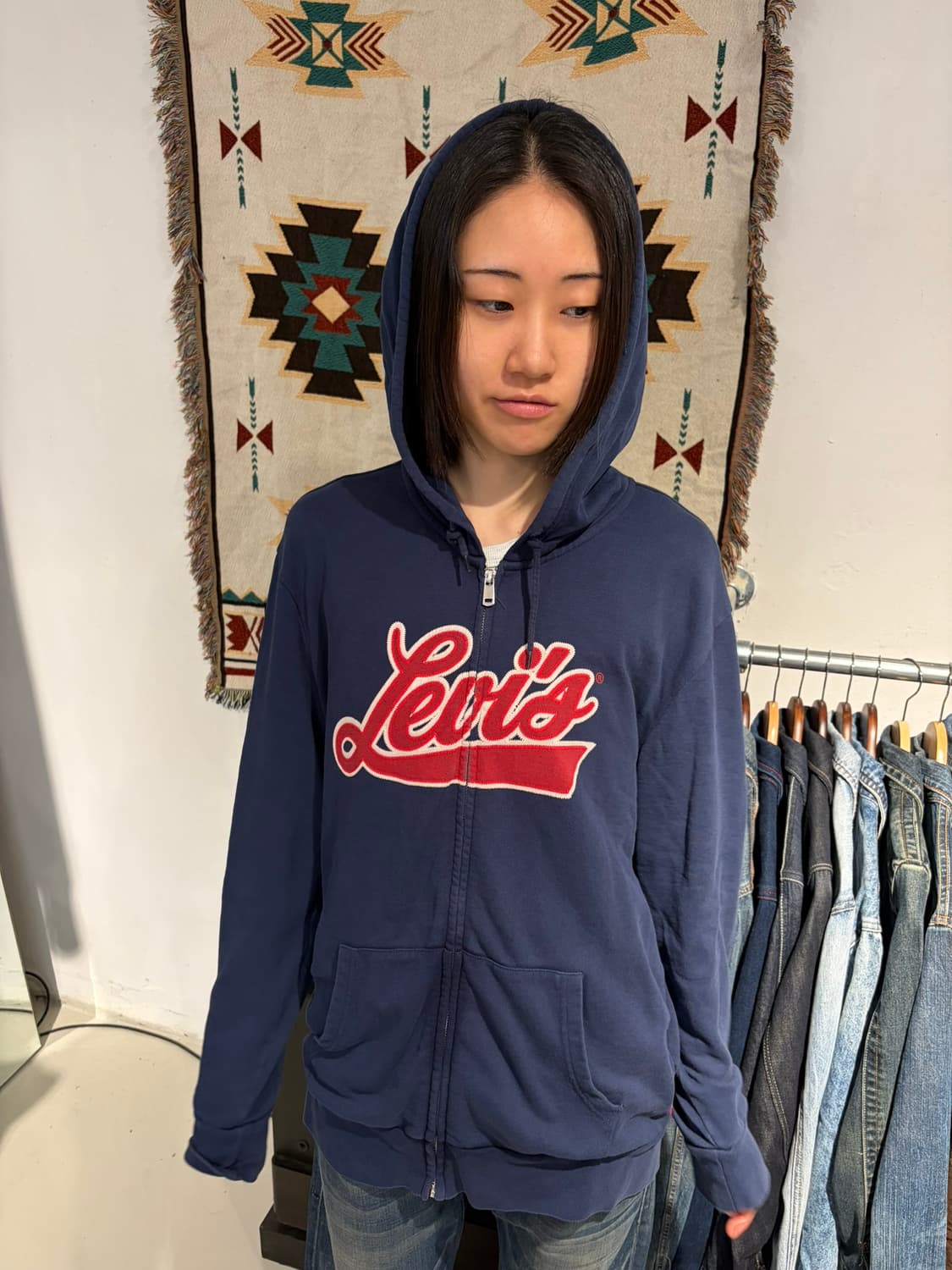 Levi's 빅로고 자수 후드 집업 상품이미지2