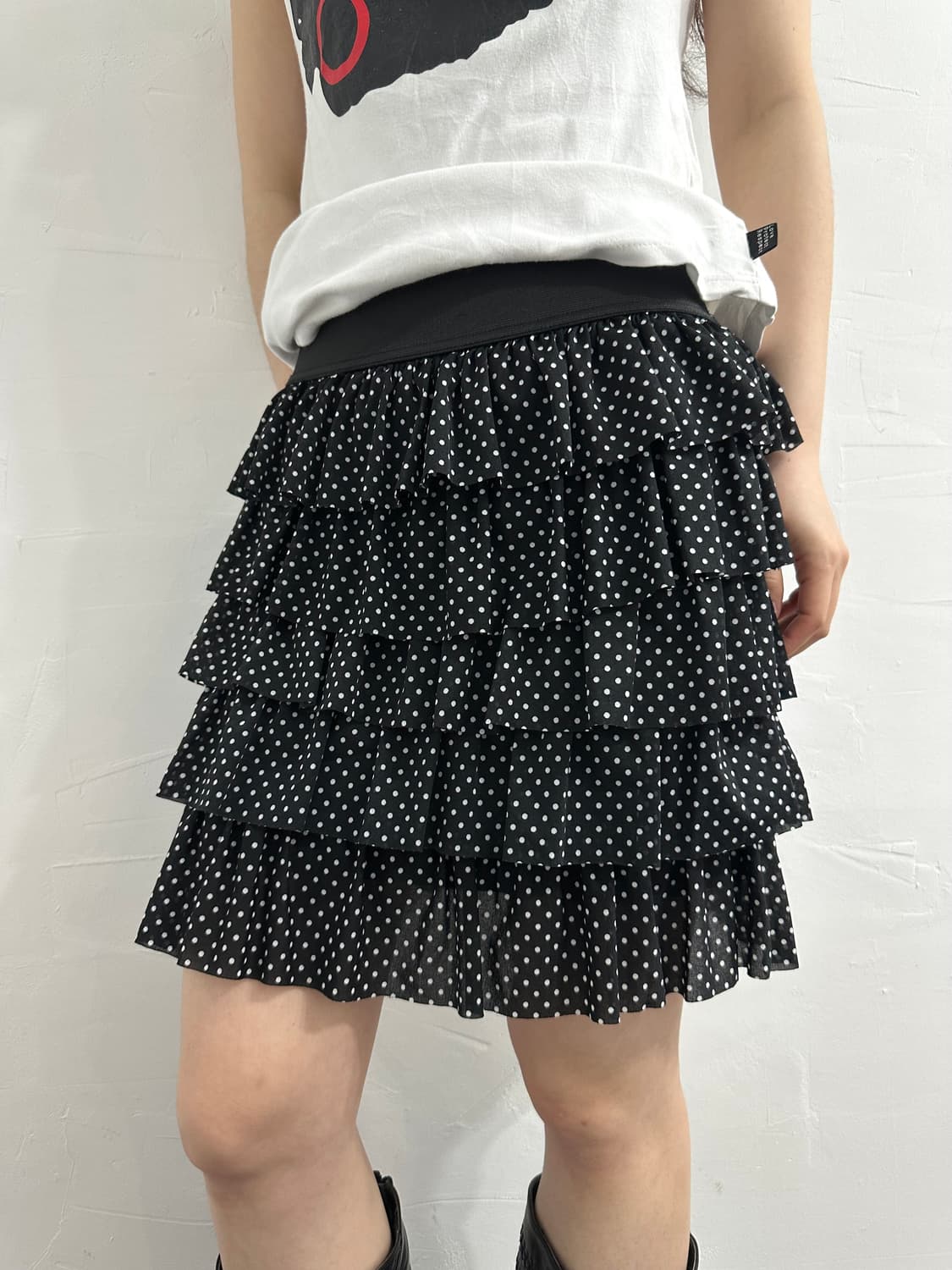 ozoc dot layered skirt 상품이미지1